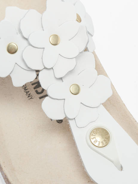Slippers Gizeh Flower In Leather Birkenstock White women 1026735 other view 2