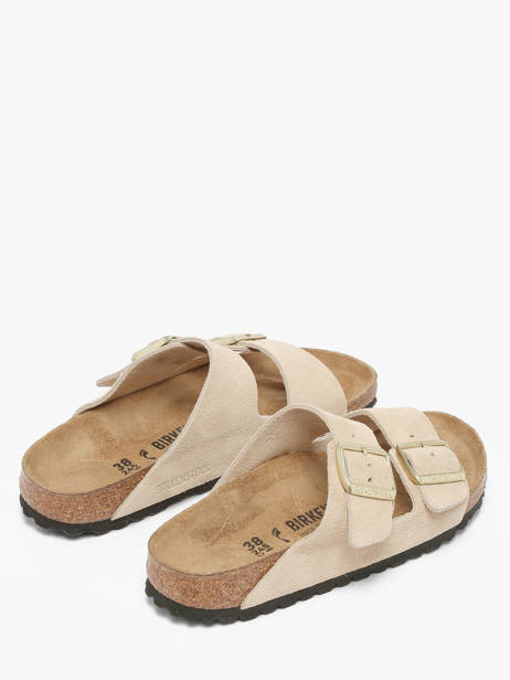 Slippers Arizona In Leather Birkenstock Beige women 1029260 other view 2