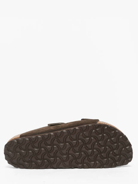 Slippers Arizona In Leather Birkenstock Brown women 951313 other view 4