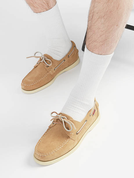 Boat Shoes In Leather Sebago Beige men 7111PTW other view 1