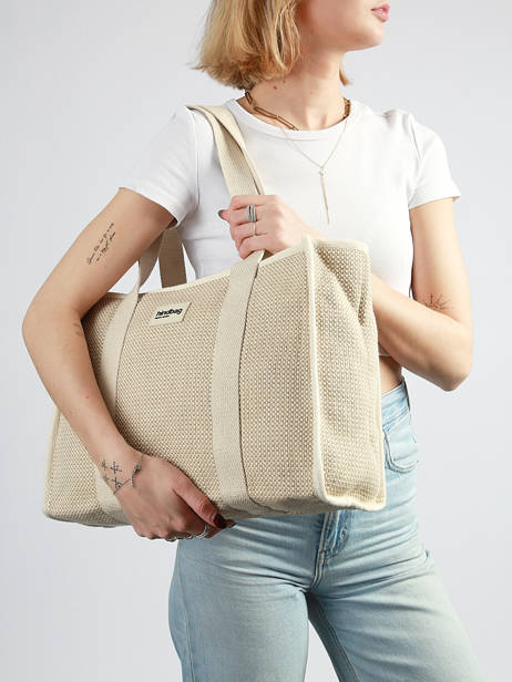 Shoulder Bag Tressage Cotton Hindbag Beige tressage TS other view 1