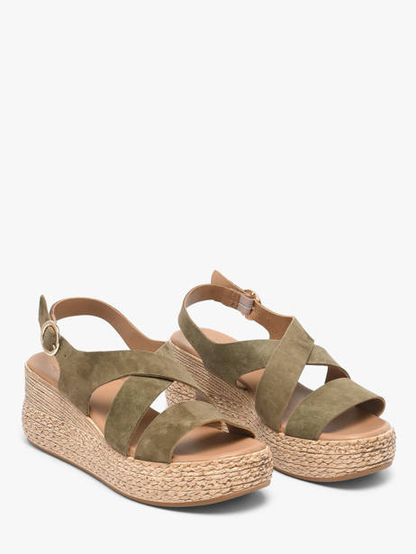 Wedge Sandals In Leather Aliwell Green women A126158 other view 1