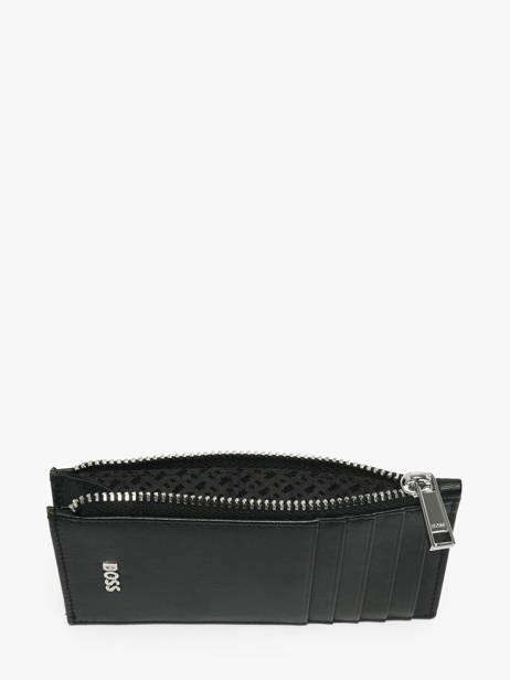 Zipped Leather Card Holder Smooth Hugo boss Black smooth HLK503A other view 1