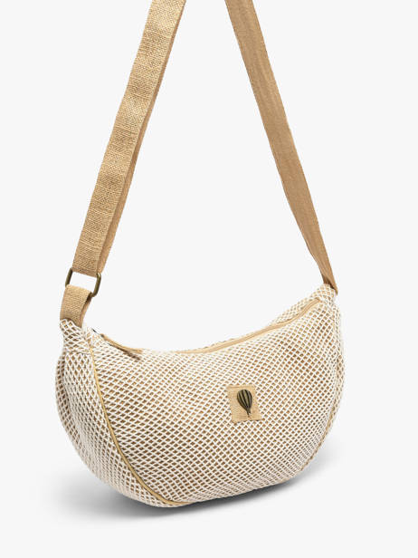 Shoulder Bag Resille Cotton Le voyage en panier Beige resille PM943 other view 2