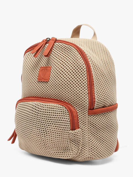 Backpack Le voyage en panier Beige resille PM957 other view 2
