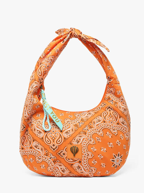 Shoulder Bag Bandana Cotton Le voyage en panier Orange bandana PM970