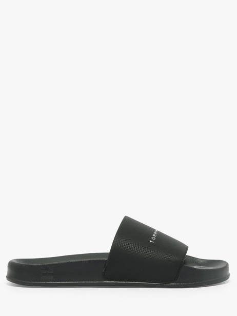Flip Flops In Leather Tommy hilfiger Black men 5799BDS other view 3
