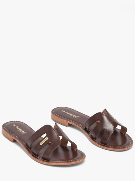Slippers Damia In Leather Les tropeziennes Brown women DAMIA other view 1