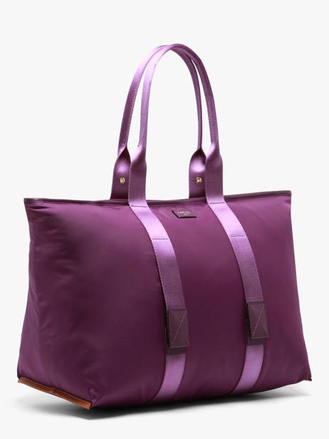 Large Tote Bag Mistral Rollable Nylon And Leather Lancel Violet mistral A13996 other view 2