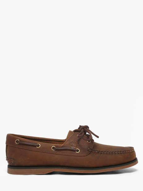 Boat Shoes In Leather Timberland Brown men 2FZXEM41