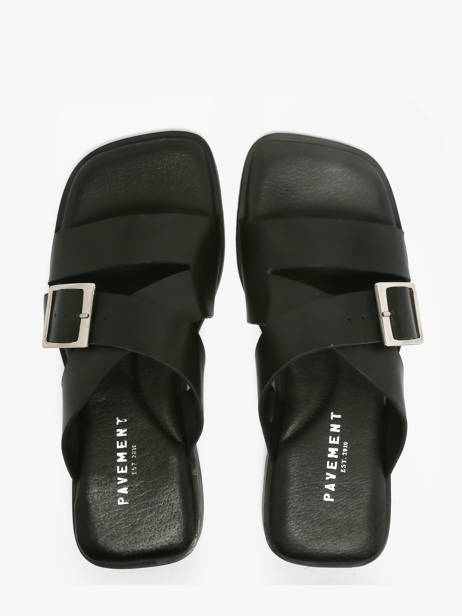 Slippers In Leather Pavement Black women 25276 other view 3