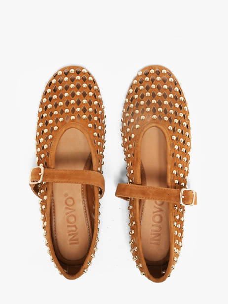 Ballerinas With Straps In Leather Inuovo Brown women NK003KCC other view 3