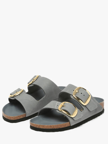 Slippers In Leather Birkenstock Gray women 1032071 other view 2