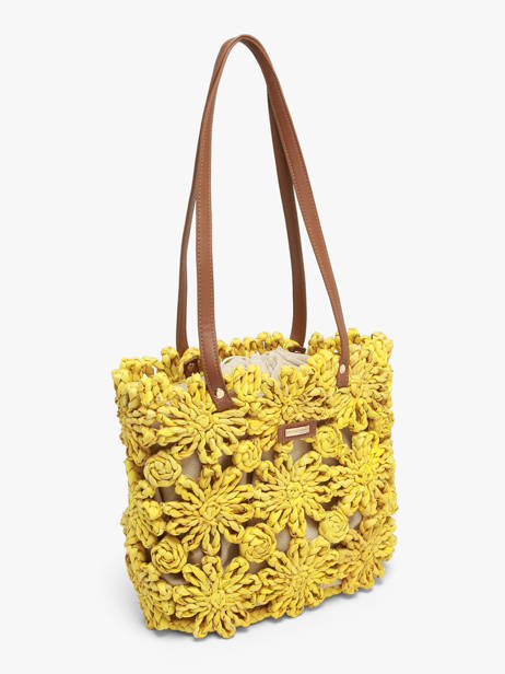 Sac Porté épaule Mediterranee Papier Les tropeziennes Jaune mediterranee TZ02 vue secondaire 2