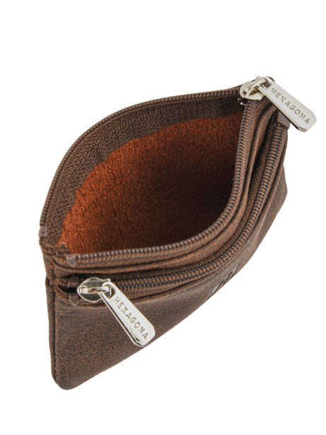 Coin Purse Leather Hexagona instinct 667292 other view 2
