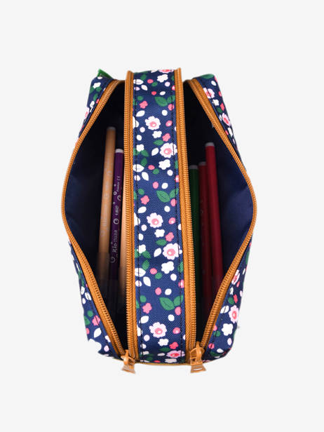 Pencil Case 2 Compartments Tann's Blue les fantaisies f 21-12261 other view 1