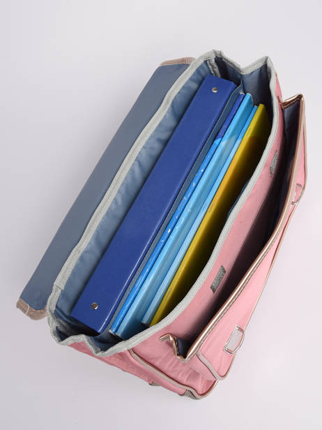 2-compartment Satchel Caramel et cie Pink boheme FI other view 3
